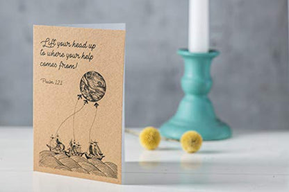 DIVERSEBEE 18 Kraft Inspirational Christian Greeting Cards with Envelopes - color: Kraft