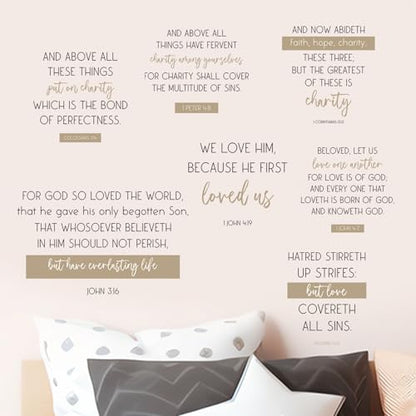 BBTO Bible Verse Stickers Peel & Stick,Put on Charity - style: Put on Charity