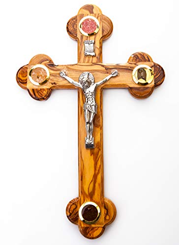 Bethlehem Gifts TM 7 Inch Decorative Olive Wood Wall Crucifix - Christian Religious Home Decor - size: 7 Inch