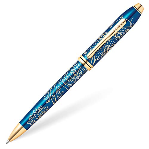 Cross Townsend 2020 Year of the Rat Special Edition Translucent Blue Lacquer w/ 23KT Gold Plated Inlays and Appointments Ballpoint Pen - color: 2020 Year of the Rat - Blue, style: Ballpoint Pen