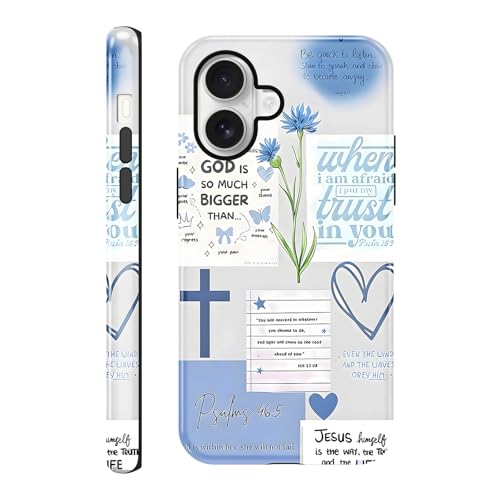 Cute Blue Jesus Christian Phone Case for iPhone 17 6.3'' - color: Blue, size: iPhone 17