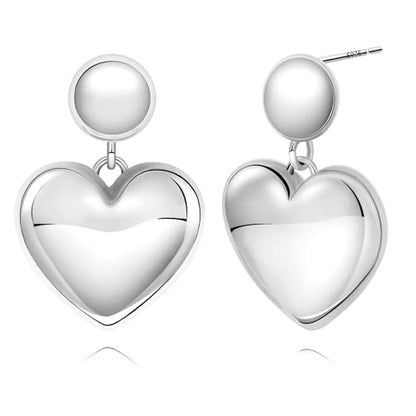 14K Gold Earring Cross Waterdrop Butterfly Heart Knot Earrings for Women Gold Silver Cross Leverback Drop Gold Silver Teardrop Hoop Dangle Earring White Gold Dangle Drop Earring - color: Silver- Heart Dangle Earring