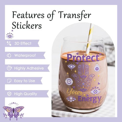 AFRITEE UV DTF Cup Wraps Evil Eye Transfers Stickers for Water Bottle Craft - color: Devil Eyes
