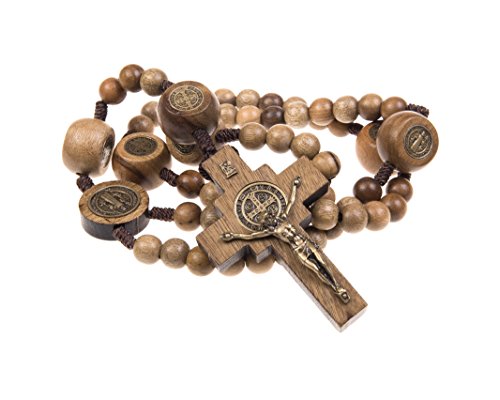 Intercession Mens St Bennedict Large Rosary - style: Walnut - Our Father