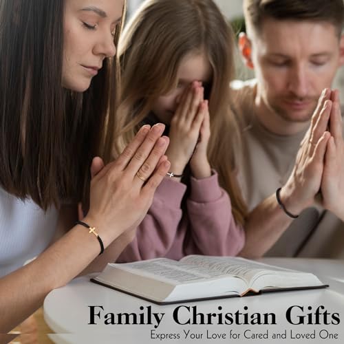 Christian Gifts Cross Bracelet for Men Easter Baptism Religious Gifts for Women Handmade Braided Bracelets Inspirational Confirmation Gifts for Teenage Girl Boys Jewelry - color: Silver, style: Psalm 46:5