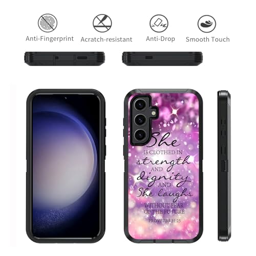 for Samsung Galaxy S26 FE 5G Case - Bible Verse Proverbs 31:25 - color: Christian Quote Bible Verse Proverbs 31:25, size: Galaxy S26 FE