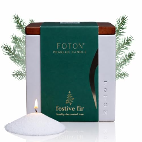 Foton Jar Candles 16Oz Pearled Candle Sand Wax, Festive Fir Scented - size: Single Set