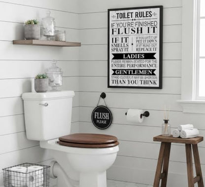 HSHFKLH Funny Toilet Rules Quotes Poster Wall Art 16x24in Unframed - color: Toilet rules-poster, size: 24"L x 16"W