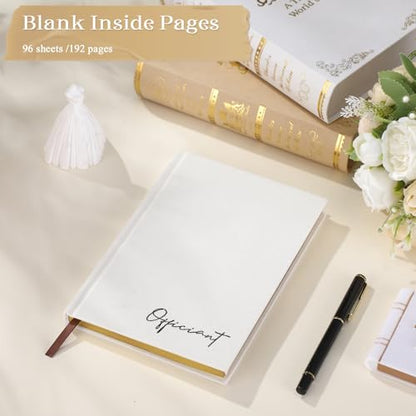 Engrowtic Wedding Officiant Book with Pen 5.25x8.25,White,Classic - color: White, style: Classic