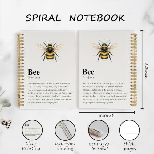 YLZlhb Bumble Bee Spiral Notebook Journal 5.5x8.3 Inch - color: noun