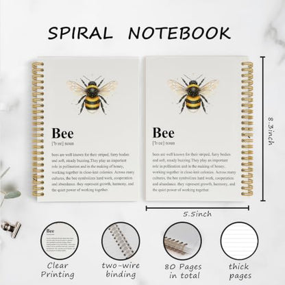 YLZlhb Bumble Bee Spiral Notebook Journal 5.5x8.3 Inch - color: noun