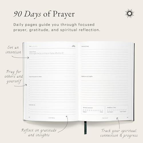 Prayer Journal for Women & Men: Guided Christian Journal with Daily Prompts, Gratitude, Intercession & Reflection | Lightwell 90-Day Prayer Practice | 218 Pages, 110gsm Paper (Forest Green) - color: Forest Green