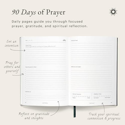 Prayer Journal for Women & Men: Guided Christian Journal with Daily Prompts, Gratitude, Intercession & Reflection | Lightwell 90-Day Prayer Practice | 218 Pages, 110gsm Paper (Forest Green) - color: Forest Green