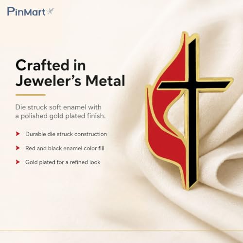 PinMart's Methodist Cross Religious Enamel Lapel Pin - style: 5 Pack