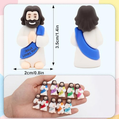 100pcs Praying Jesus Figures, Mini Jesus Figurines in Bulk for Easter Gifts - size: 100pcs Little Jesus