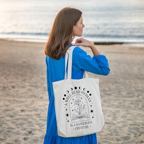 Book Lovers Gifts Canvas Tote Bag Tote Bag for Women Reusable Shoulder Bags for Grocery Beach Work - color: Orange