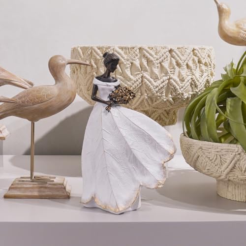 Guichifun Fairy Statue, White, 5 x 3 x 7.5 Inch - color: White-flower, size: Small