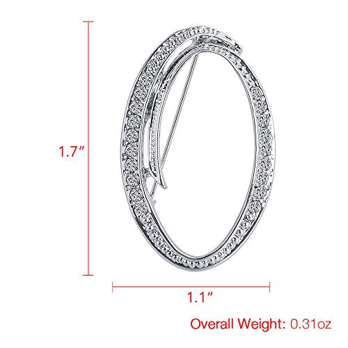 A-Z 26 Letters Pins Brooches Silver Plated Metal Broaches Pins-Clear Crystal Initial Breastpin - color: 1pcs-O