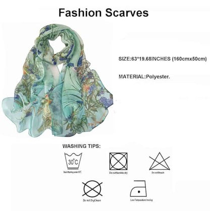 Pokeedioty Scarfs for Women Lightweight Scarves Elegant Floral Pattern Sheer Scarfs Shawls Wraps - color: Yh-120