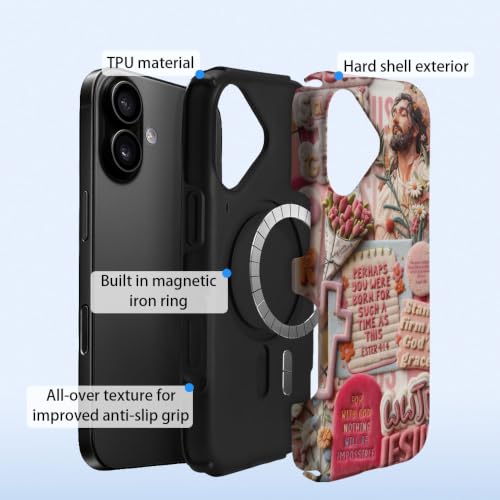 Compatible with iPhone 16 Case,Wireless Charging Compatible,Patented 2‑in‑1 Dual‑Layer Protection, Hot Transfer Print Hard Shell Cover - Bible Verse Aesthetics - color: Bible verse aesthetics, size: iPhone 16