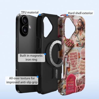 Compatible with iPhone 16 Case,Wireless Charging Compatible,Patented 2‑in‑1 Dual‑Layer Protection, Hot Transfer Print Hard Shell Cover - Bible Verse Aesthetics - color: Bible verse aesthetics, size: iPhone 16