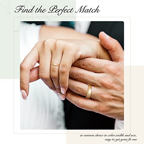 King Will 316L Wedding Band for Men Women, 4-8mm I LOVE YOU Dome Size 4-15 - color: B-Gold-Plated-6mm
