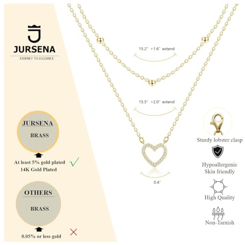 Layered Necklaces for Women | 14K Gold Plated Stackable Choker Necklace Set - Dainty Jewelry Gift - style: 2PCS-Gold heart layered necklaces