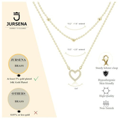 Layered Necklaces for Women | 14K Gold Plated Stackable Choker Necklace Set - Dainty Jewelry Gift - style: 2PCS-Gold heart layered necklaces