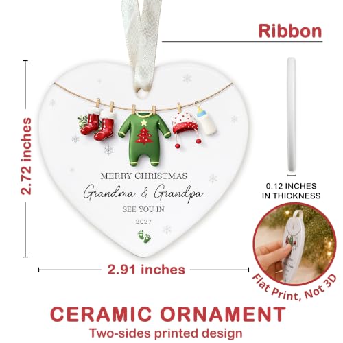 Grandparents Gifts, Pregnancy Announcement Ornament for New Grandma Grandpa - color: Grandparents