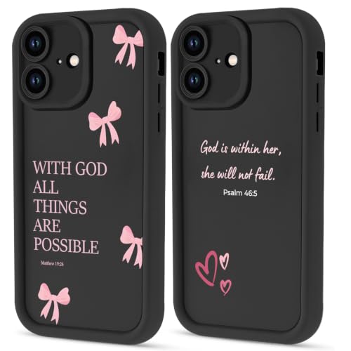 Psalm 46:5 Bible Verse Jesus Christian Bow Phone Case for iPhone 17e/iPhone 16e Case Shockproof Soft Protective for Women Men Cover Funda for iPhone 17e/iPhone 16e 6.1 Inch - color: Bow