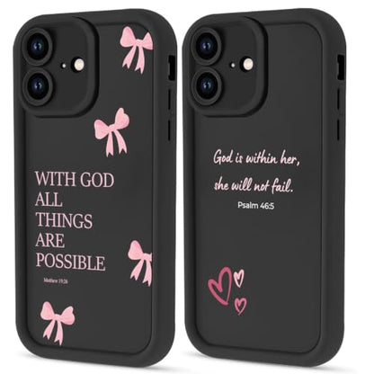Psalm 46:5 Bible Verse Jesus Christian Bow Phone Case for iPhone 17e/iPhone 16e Case Shockproof Soft Protective for Women Men Cover Funda for iPhone 17e/iPhone 16e 6.1 Inch - color: Bow