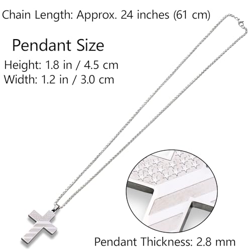 Gifts for Men, Cross Pendant for Car Rearview Mirror Hanging, Silver