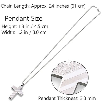 Gifts for Men, Cross Pendant for Car Rearview Mirror Hanging, Silver