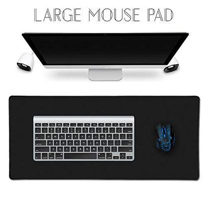 XXL Professional Large Mouse Pad & Computer Game Mouse Mat (35.4x15.7x0.12IN, 90x40 Black) - color: Black, size: 35.4L x 15.7W inches