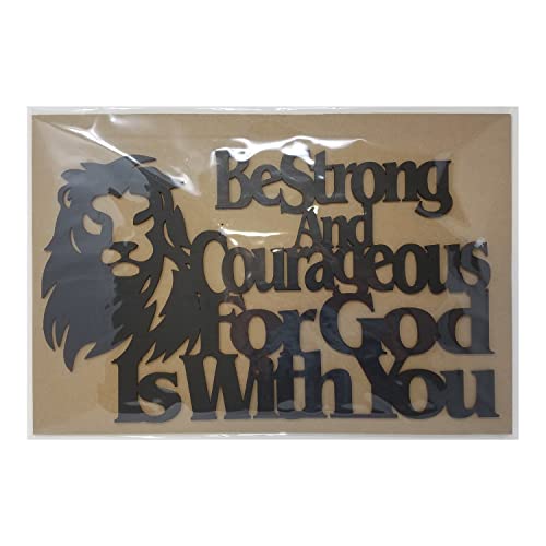 Inspirational Word Art, Christian Faith Biblical Verse Wall Sign, Hand-Made Wooden Decoration Plaque for Home, Office, Church (Be Strong and Courageous For God Is With You) - color: Be Strong and Courageous