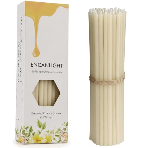 6.3 Inch Nature Meditation BeesWaxs Candles 50pcs-70min Burn Time,Dripless and Smokeless for Gifts for Women,Encouragement Cheer Up Gift for Friends Coworkers - color: Off-White, size: 6.3 inch