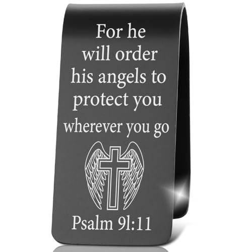 Stainless Steel Car Visor Clip, Religious Gift for Christian Drivers, Heartfelt Keepsake for Faith - Focused Car Enthusiasts, Inspirational Present for Spiritual Seekers in Daily Commutes, XXE1 - color: Black
