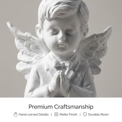 Guardian Angel Figurine Praying Hands Statue Cherub Statue, Boy - color: Angel-boys