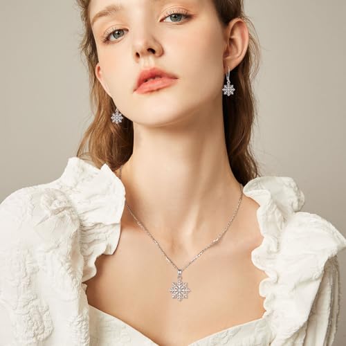 Vito Moonstone Turquoise Drop Earrings for Women, 925 Sterling Silver Hooks - style: Snowflake