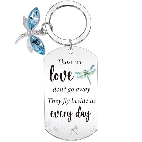 Inspirational Keychain for Women, Appreciation Gift for Mother Daughter Best Friend, Christmas Key Ring - style: Dragonfly Memorial