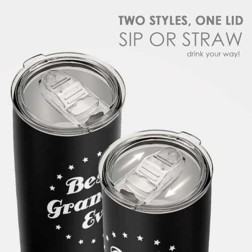 SANDJEST Tumbler Best Grandpa Ever Gift Set for Papa, Grandfather - 20oz Insulated Travel Mug - Great Christmas Father's Day, Birthday, Christmas Gifts (Black - Grandpa) - color: Grandpa 1