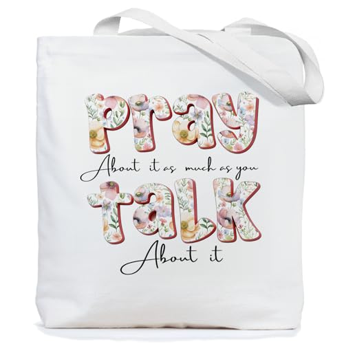 Chicimln Christian Goose Tote Bag, off to Praise the Lord Bible Verse Canvas Tote Bags - color: White 03