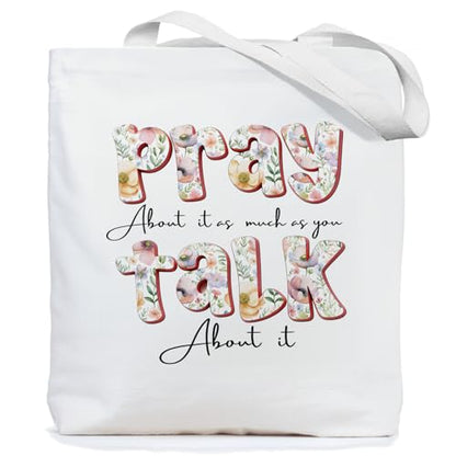 Chicimln Christian Goose Tote Bag, off to Praise the Lord Bible Verse Canvas Tote Bags - color: White 03