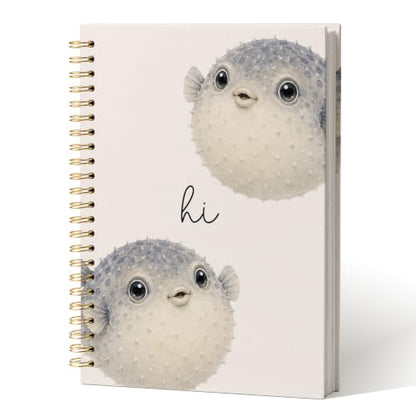 Cute Animal Puffer Fish Spiral Journal Notebook Gift for Women Girls - color: Pufferfish