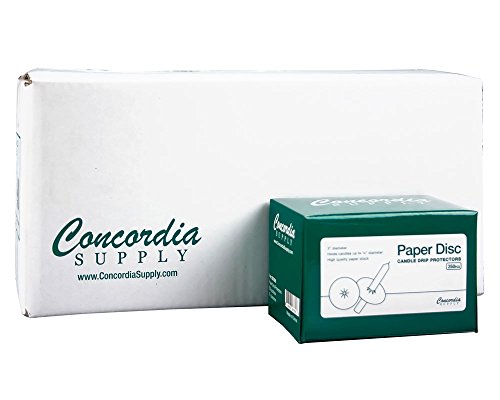 Concordia Supply 4.25" x 1/2" Candles w/Paper Drip Protectors (Set of 250) - size: 4.25 inches