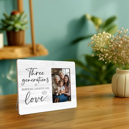 Three Generations Picture Frame, Gifts for Mom Grandmother, Family Frame Fits 4x6 Photo - color: Pink