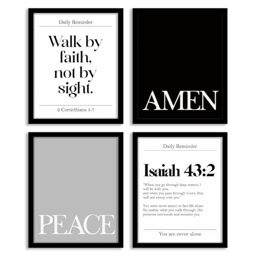 WEFKODO Christian Bible Verse Motivational Wall Art 8x11 Unframed - color: white-bible4