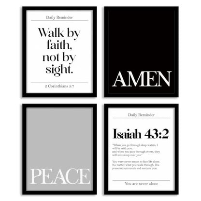 WEFKODO Christian Bible Verse Motivational Wall Art 8x11 Unframed - color: white-bible4
