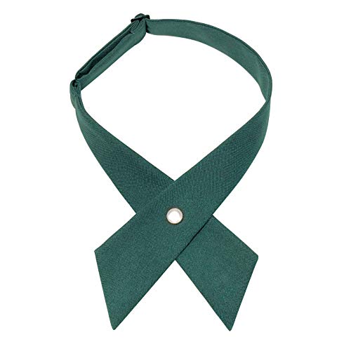 Adjustable Criss Cross Bow Tie School Uniform Pre Tied Bowtie Necktie Women Uniform Tie Cosplay Costume Accessory - color: 01, Green