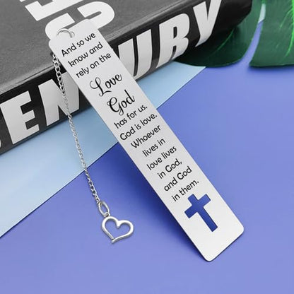Christian Bookmark Gifts for Women Girls Boys Stainless Steel Bible Verse Bookmark Inspirational Bookmarks Religious Bookmarks for Women Men Girls Baptism Graduation Gift First Communion Gifts - color: Bible Verse Metal Bookmark 01